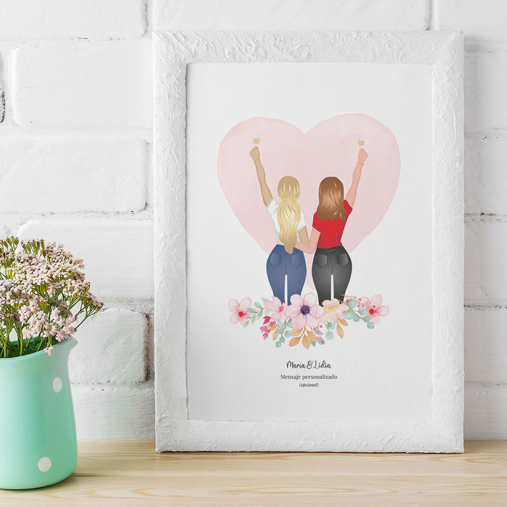 Cuadro Personalizado mejores amigas - Imagen 2